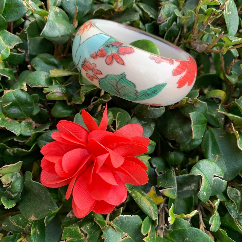 Floral Ring and Bangle Set